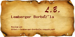 Lemberger Borbála névjegykártya